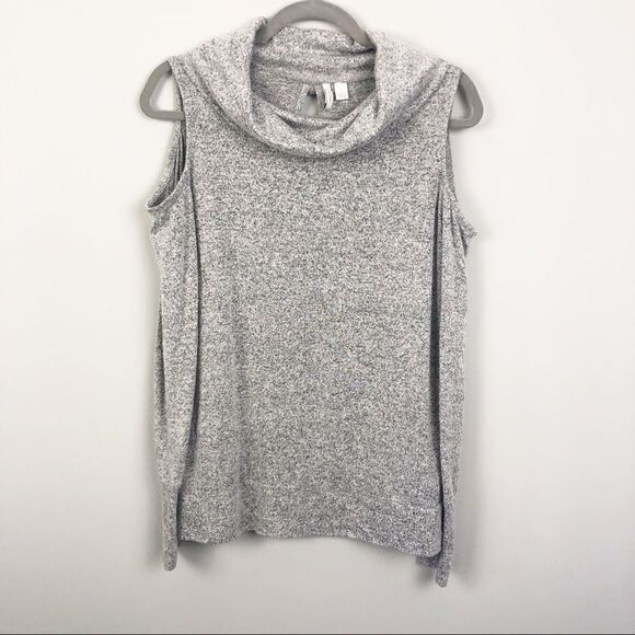 ACTIVE | Gray Cold Shoulder Cowl Neck Top/Sweater Women’s Size Small - Picture 1 of 7
